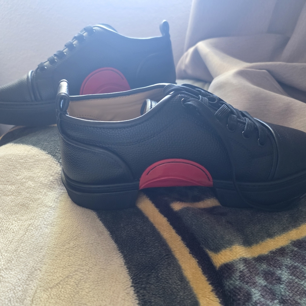 Christian Louboutin Black Sneakers with Red Detail - Picture 2 of 7